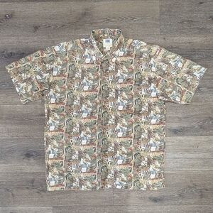 Vintage Kahala ukulele faces Hawaiian shirt - SIZE XL